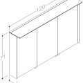 KAME Exclusive LOFT Spoguļskapītis 120x71 cm, MC3DML/120-70/D02-LFT