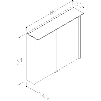 KAME Exclusive LOFT Шкафчик с зеркальными дверцами 80x71 cm, MC3DML/80-70/D02-LFT