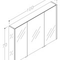 KAME BIG Vannas istabas spoguļskapītis 100x70 cm, MCDML/100-700/