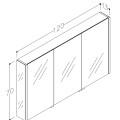 KAME BIG Шкафчик с зеркальными дверцами 120x70cm, MCDML/120-70/P