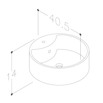 KAME RONDO Нaкладная раковина 40.5см, WB404014