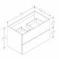Kame GAMA Spintelė po kriaukle 80x45cm, BU/8-3DR/D2