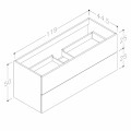 Kame GAMA Spintelė po kriaukle 120x45cm, BU/12-3DR/1