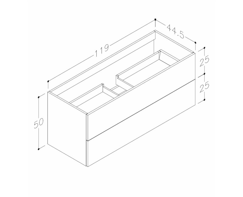 Kame GAMA Spintelė po kriaukle 120x45cm, BU/12-3DR/1