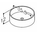 KAME TONDO Uzliekamā izlietne 35.5cm, WB353512MW