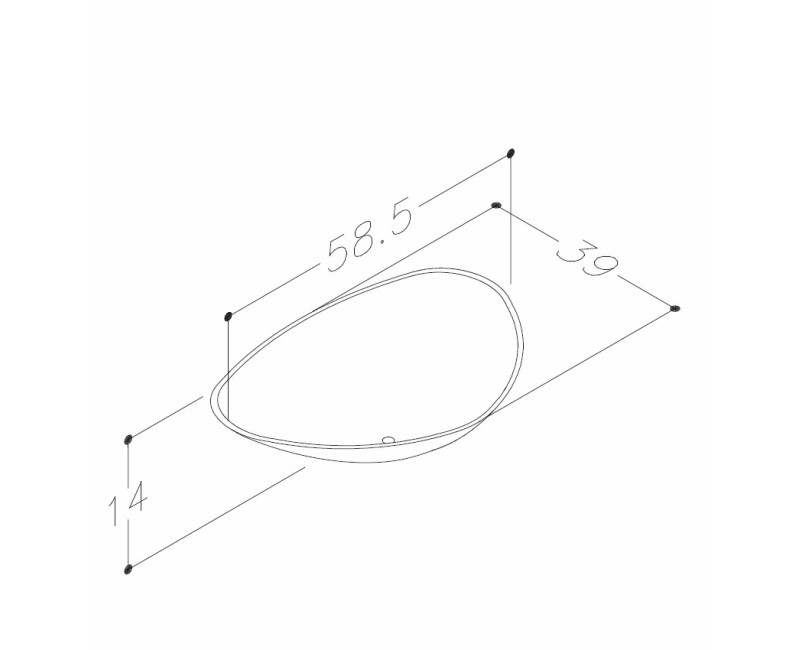 KAME TERCA Нaкладная раковина 58.5x39см, WB583914