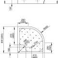 Radaway Dušas paliktnis dziļais KORFU A 800x800, balts