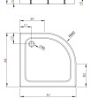 Radaway Душевой поддон полукруглый Laros Compact A 85x85 ,balts