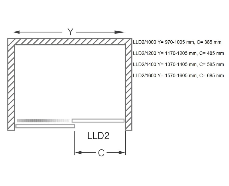 Roth Bīdāmās dušas durvis LLD2 1600mm