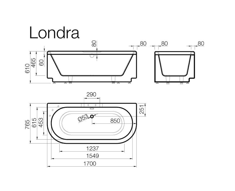 Vispool Vanna LONDRA 170x76