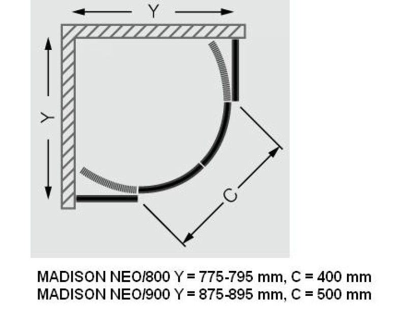 Roth Roltechnik Pusapaļa dušas kabīne Madison Neo 900x900mm