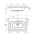 Mēbeļu izlietne Ravak Chrome 700 x 490mm, akmens masa, Balta XJG01170001