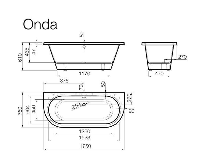 Vispool Vanna ONDA 175x76