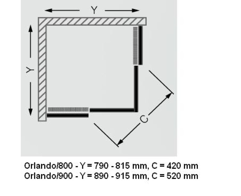 Roth Roltechnik Dušas stūris kvadrātveida ORLANDO NEO 800x800mm