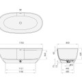 Vanna PAA BELLA SilkStone, 1705x800mm matinė caffe latte
