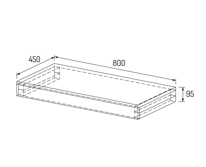 PAA SOLID Plaukts po kriaukle 800x450x96, ąžuolas