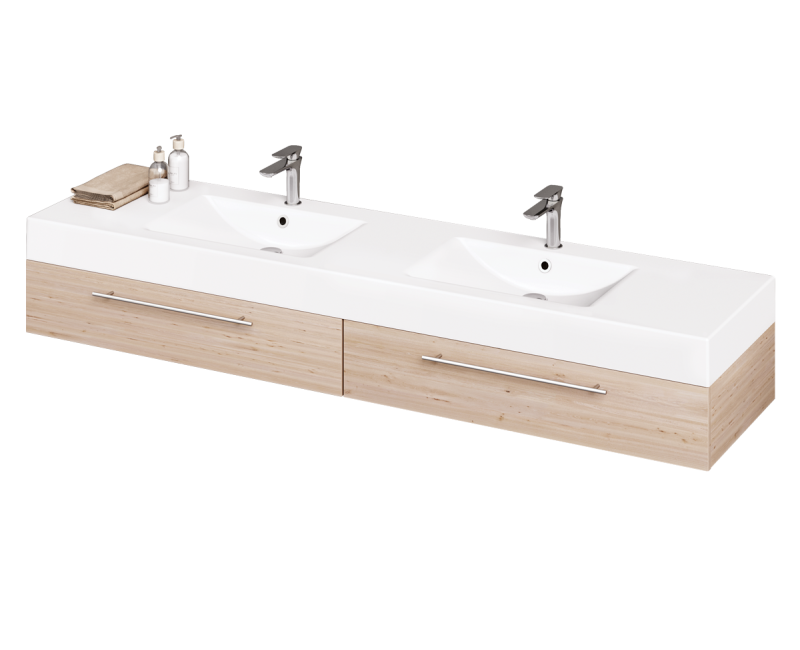 Praustuvė PAA LONG STEP DUO Akmens masė 2010x490mm, Balta