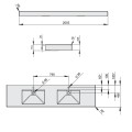 Praustuvė PAA LONG STEP DUO Akmens masė 2010x490mm, Balta