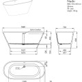 Vanna PAA DECO NUDO SilkStone 1660x725mm matinė pilka