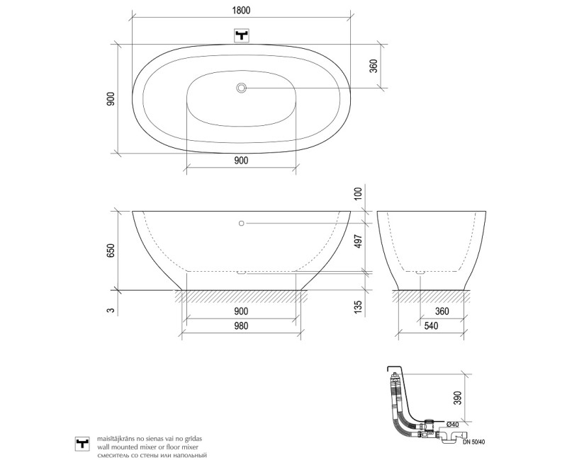 PAA Vanna DOLCE 1800x900, silkstone, graphite