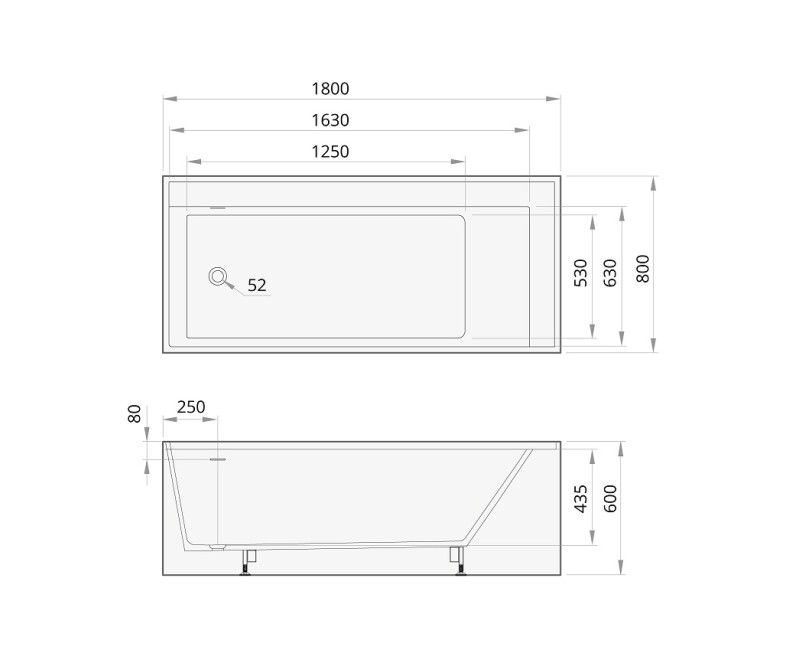 PAA Vanna INFINITY 1800x800mm, silkstone