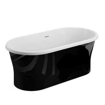 Polimat Brīvi stāvoša vanna AMONA NEW NERO 150x75 cm, 00058