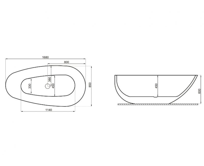 Polimat Свободно стоящая ванна SHILA 170x85 cm, 00434