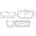 Polimat Laisvai stovinti vonia RISA 170x80 cm, 00445