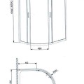 Radaway Asimetrinė dušo kabina Dolphi Premium Plus E 100x80cm