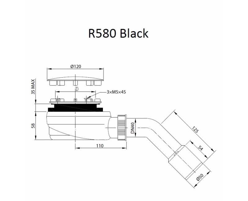 Radaway Dušo sifonas D90 R580