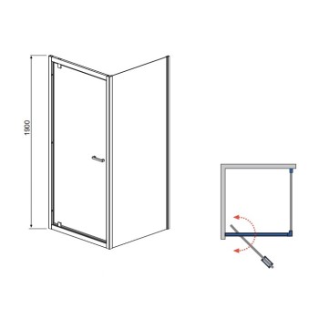 Radaway Taisnstūra Dušas kabīne TWIST DW+S 80x75 cm