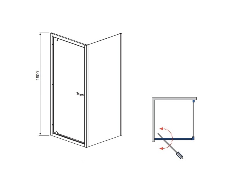 Radaway Душевой уголок прямоугольный TWIST DW+S 90x70 cm