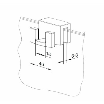 Radaway Āķis montēšanai uz stikla, WR-001