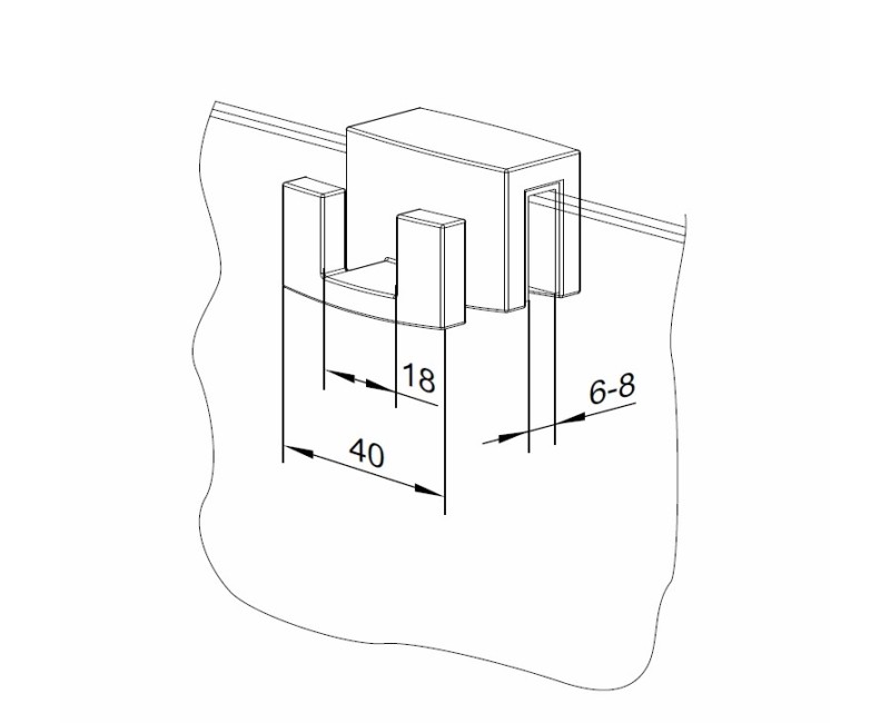 Radaway Āķis montēšanai uz stikla, WR-054