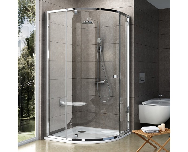 RAVAK Душевой уголок полукруглый PIVOT PSKK3 90x90см, блестящий/