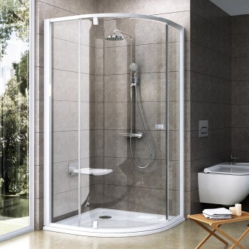 RAVAK PIVOT Pusapaļā dušas kabīne PSKK3 80x80cm, balts/balts