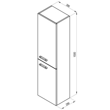 RAVAK Augstais skapis SB Chrome 350 L, Balta