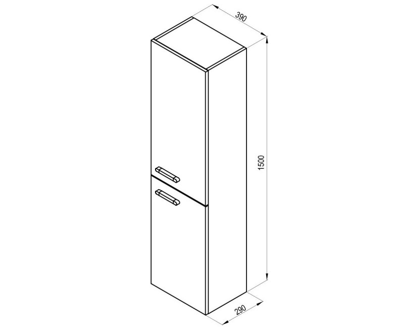 RAVAK Augstais skapis SB Chrome 350 L, balts