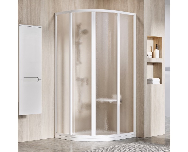 RAVAK Pusapaļa dušas kabīne SKCP4 80х80cm, balts/grape