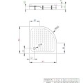 Radaway Dušas paliktnis pusapaļš Rodos A Compact 90x90 ,balts