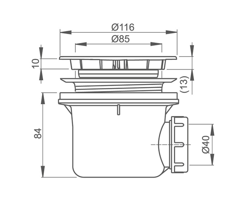 Roltechnik Dušas sifons 90mm, 8100021