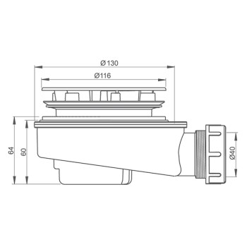 Roltechnik Dušas sifons 90mm, 8100034