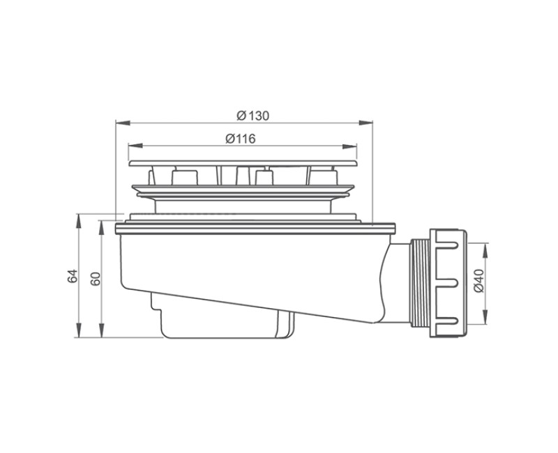 Roltechnik Dušas sifons 90mm, 8100034