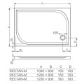 Roltechnik Rectan-M Душевой поддон прямоугольный 120x80cm, 80001