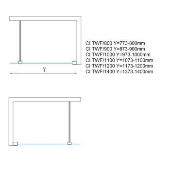 Roth Dušas siena Calida Walk-In 100x202 cm, CITWF10020NIF
