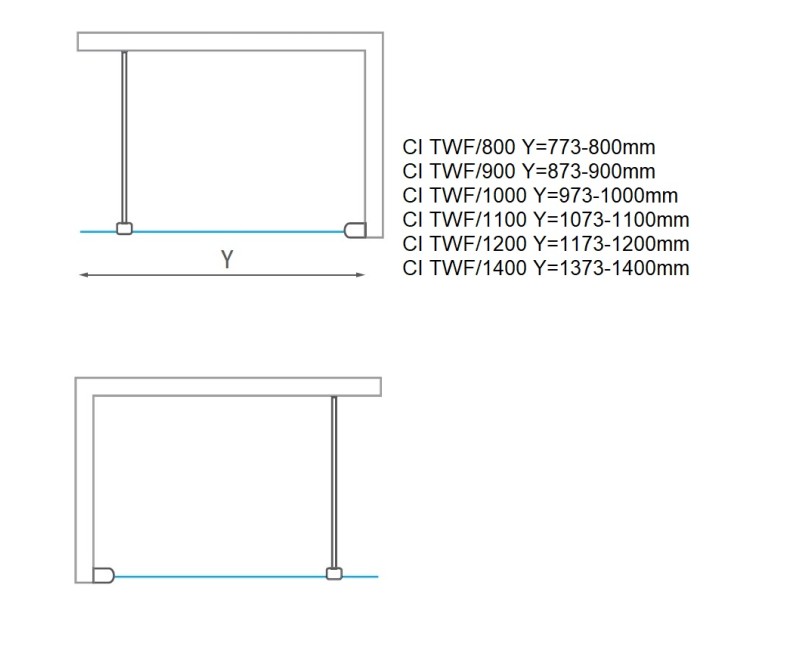 Roth Душевая стенка Calida Walk-In 110x202 cm, CITWF11020VIF