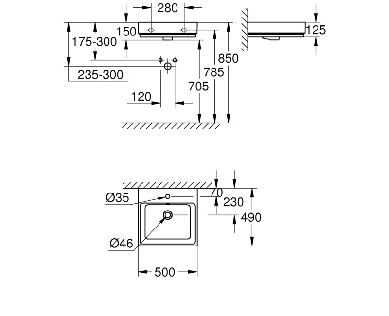Grohe Cube Ceramic Izlietne 50x49cm, 3947400H