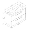 Vannos kambario spintelė Raguvos baldai SCANDIC su kriaukle 80cm, 15112501
