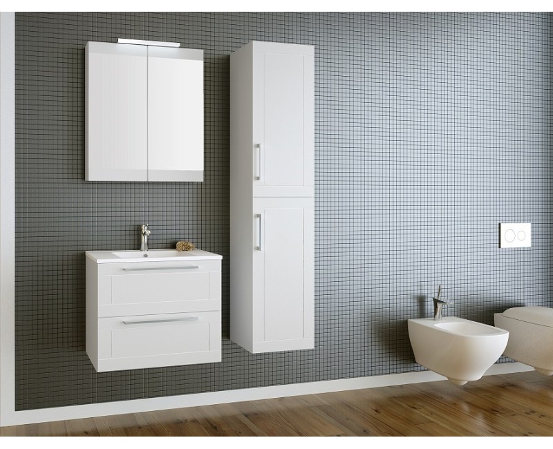 SERENA Retro Vannas istabas spoguļskapītis 60 cm ar LED 1302311
