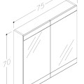 SERENA Retro Vannas istabas spoguļskapītis 80 cm, 1300511